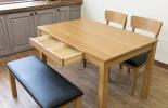 ■即決■税込■送料無料■4人用引出し付ダイニング4点セット 115×75 ナチュラル色【フリー】