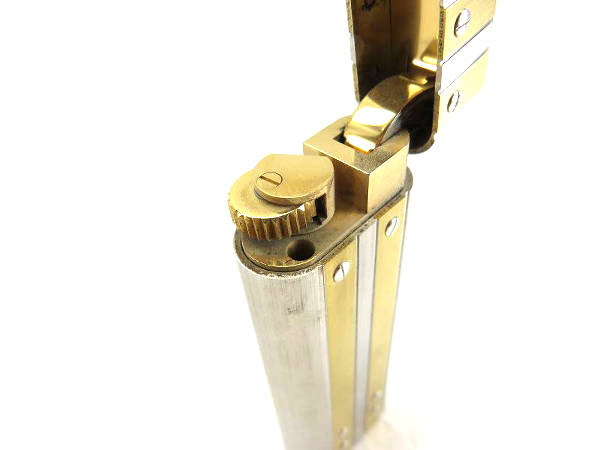 1円 カルティエ サントス オーバル ローラー ガス ライター シルバー色×ゴールド色 BP904