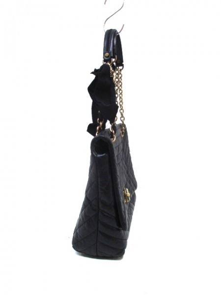 【ほぼ新品】ランバン　ハッピーバッグ　ショルダーバッグ ランバン ランバン ショルダーバッグ ハッピーバッグ 黒 レザー LANVIN