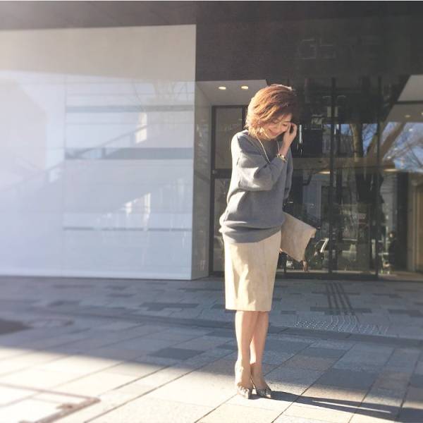 ウィムガゼットWhim Gazetteベージュスリットタイトスカート★三尋木奈保さんコラボ　新品未使用品