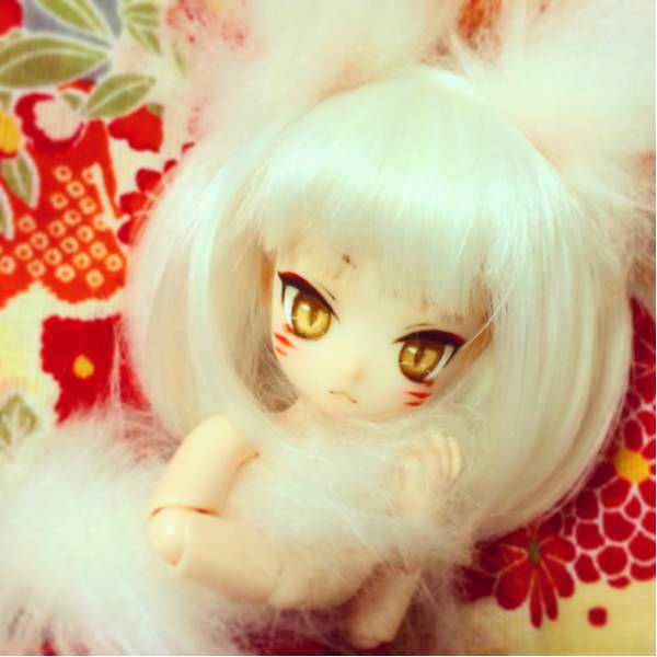 オビツ11 カスタム ヘッド ＊ 狐耳 尻尾 のおまけ付 RN*doll 少々難