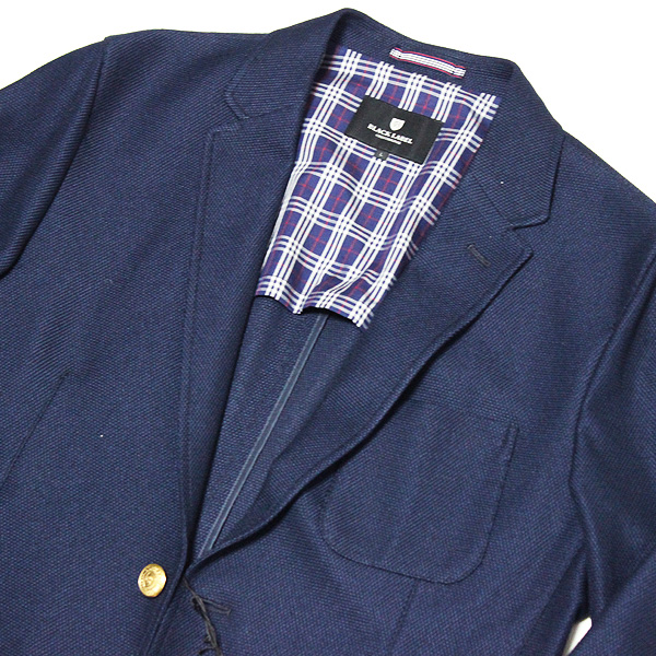 ブラックレーベル 新品ブラックレーベル クレストブリッジ 「クールマックス」 紺ブレ 金ボタン 2B テーラードジャケット Lサイズ■BLACK LABEL CRESTBRIDGE クレストブリッジ 二つ折り財布 黒×赤 BLACK LABEL