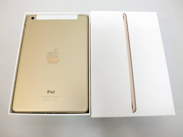 iPad ☆iPad mini3 Wi-Fi+Cell 16GB au ゴールド 判定△ 欠品有
