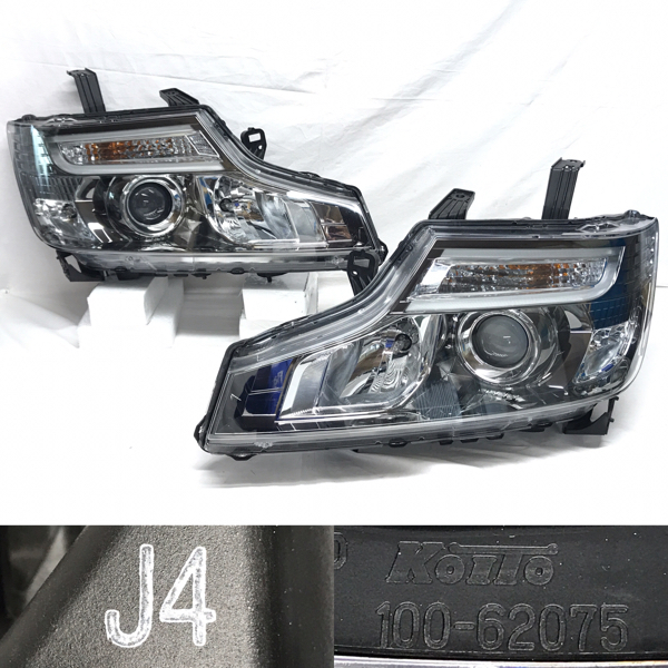 ステップワゴン スパーダ RK5 後期 純正 左右 ヘッドライト HID KOITO 100-62075 クールスピリット J1