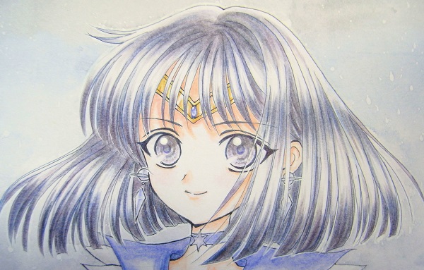 手描きイラスト　セーラーサターン　色紙_1