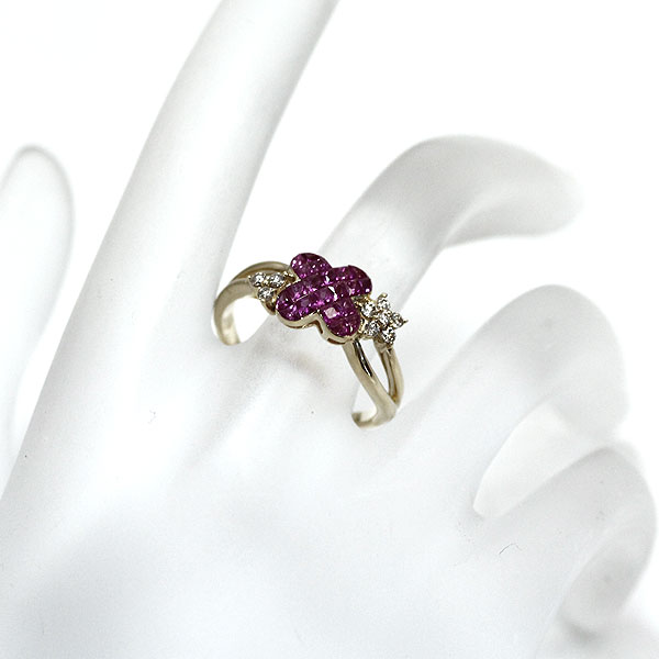 笠原真寿美 K18YG ルビー ダイヤ リング ミステリーセッティング 【新入荷 出品1週目】 SELBY