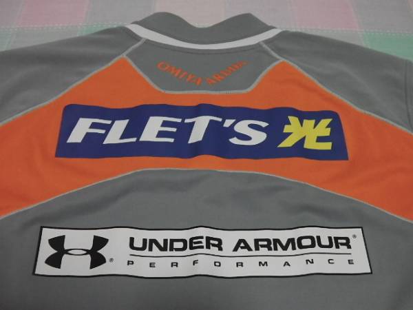 大宮　アルディージャ　 プラクティス　シャツ　Tシャツ　MD　サイズ 　アンダーアーマー　ＵＳＥＤ　UNDER ARMOUR　オレンジ　グレー