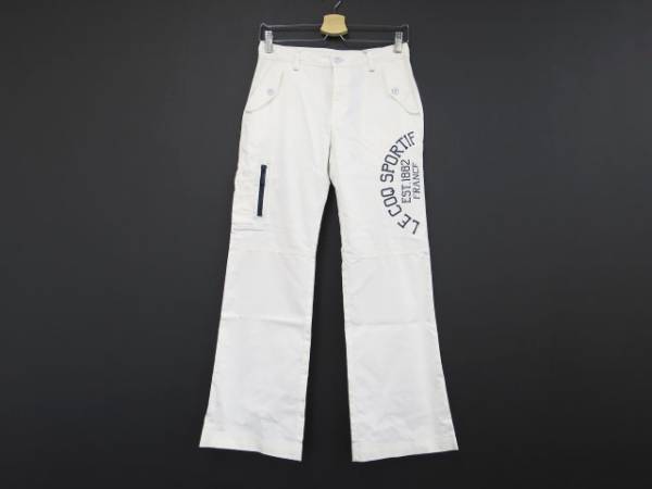 【即決】新品☆Lecoq golf ルコックゴルフ プリントゴルフパンツ 白 9 na1706b