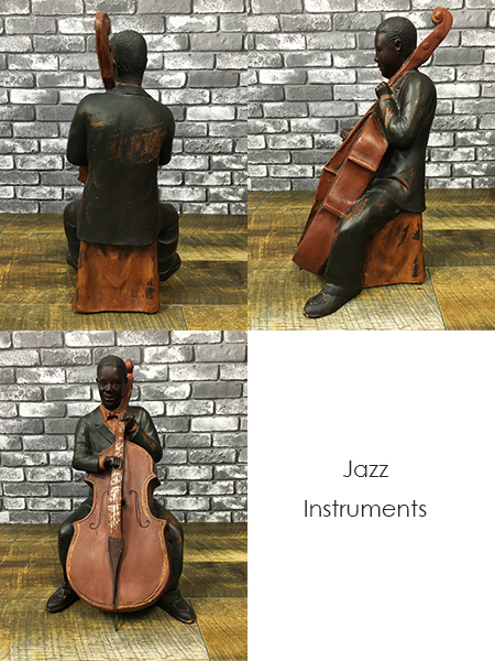 アメリカン オブジェ JAZZ ジャズ 黒人 ミュージシャン 楽器演奏 人形 
