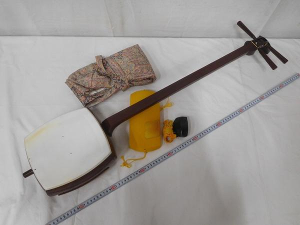 B05774 紅木トチ棹 東さわり 金細 綾杉胴 三味線 弦楽器 和楽器