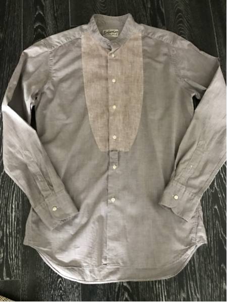 Bevilacqua ベヴィラクア バンドカラー ドレスシャツ ベージュ クラシカル シャツ イタリア製 シャツ トレメッツォ取扱