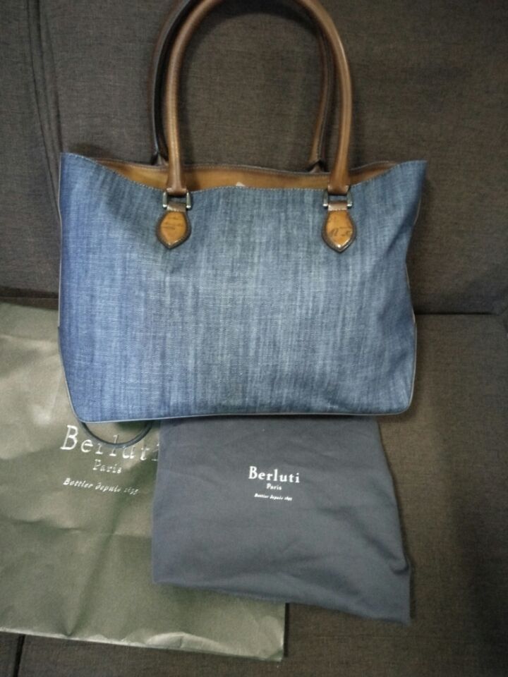 ベルルッティ Berluti TOUJOURS デニム トートバッグ レザー トゥジュール 鞄