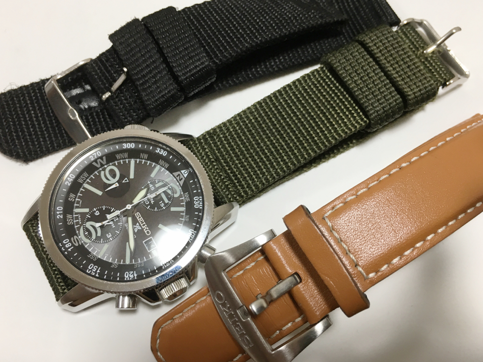 美品 セイコー SEIKO 逆輸入 クロノグラフ ソーラー ミリタリー 