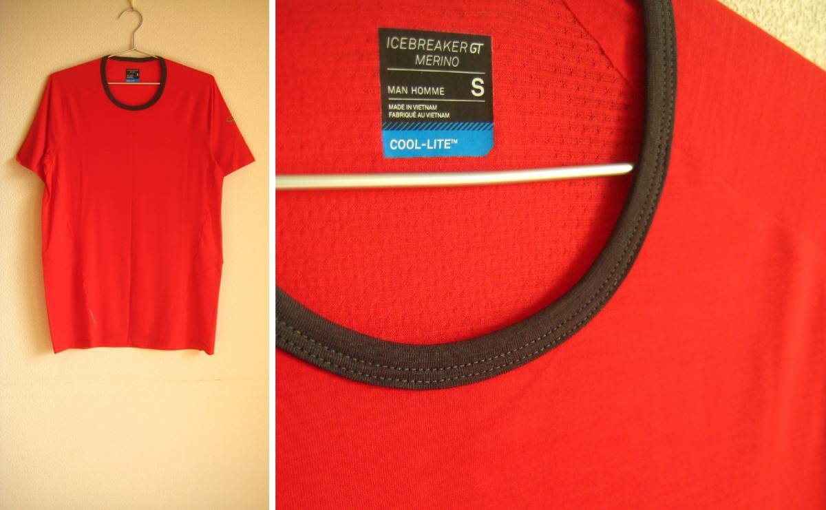 ■新品*icebreaker*ショートスリーブTシャツ*メリノウール■アイスブレーカーアウトドア登山トレッキング釣ランニングトレーニング吸湿速乾