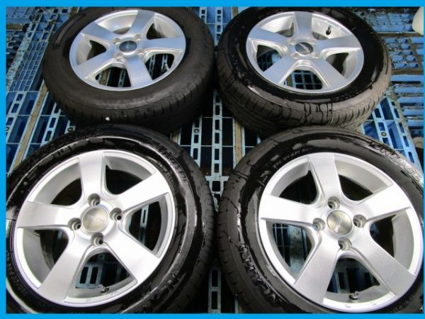 185⁄65R14 夏タイヤ ブリヂストン エコピア バリ山 14インチ ☆アルミ 