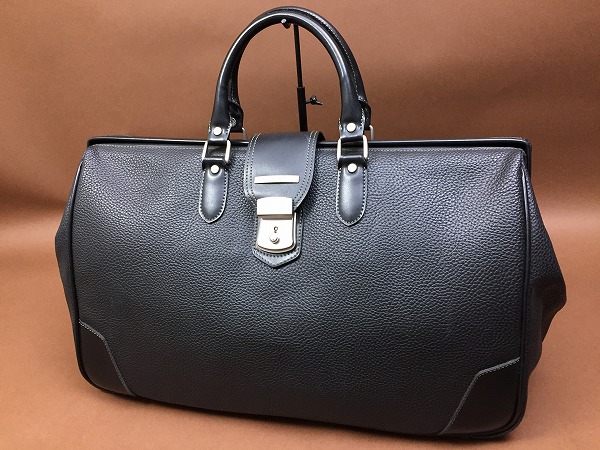 [美品] ピエールカルダン× エース　ボストンバッグ　2way シボ革　黒 ボストンバッグ - 黒 ピエールカルダン×エース 美品 シボ革 2way