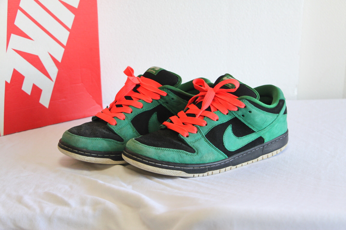 【希少 レア】NIKE SB DUNK LOW PREMIUM green red black オレンジ 緑 黒 ナイキ ダンク pine ice sk8 AF1 US10 28cm
