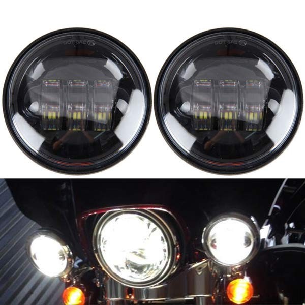 フォグランプ 2個セット 黒色 4.5インチ | LED ハーレー用LEDフォグランプ 2個セット シルバー