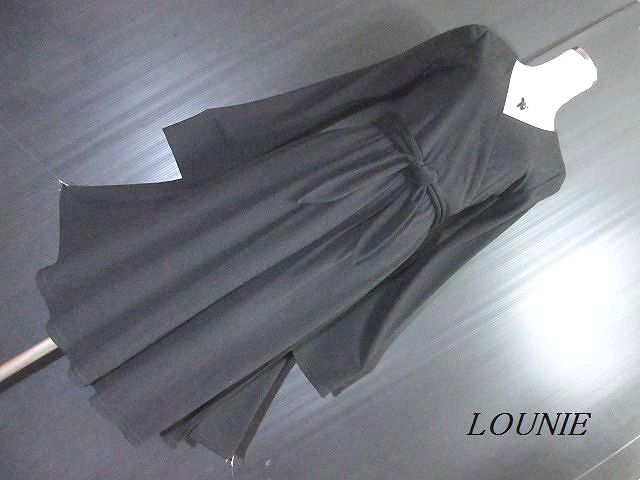 LOUNIE/ルーニィ：ウール混・ドレープ巻きカシュクールフレアーワンピ