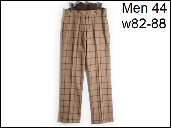 P0335P　●ANATOMICA アナトミカ●　新品 フランス製 コットン タンゴパンツ 茶系チェック 44 春～秋 rb stk