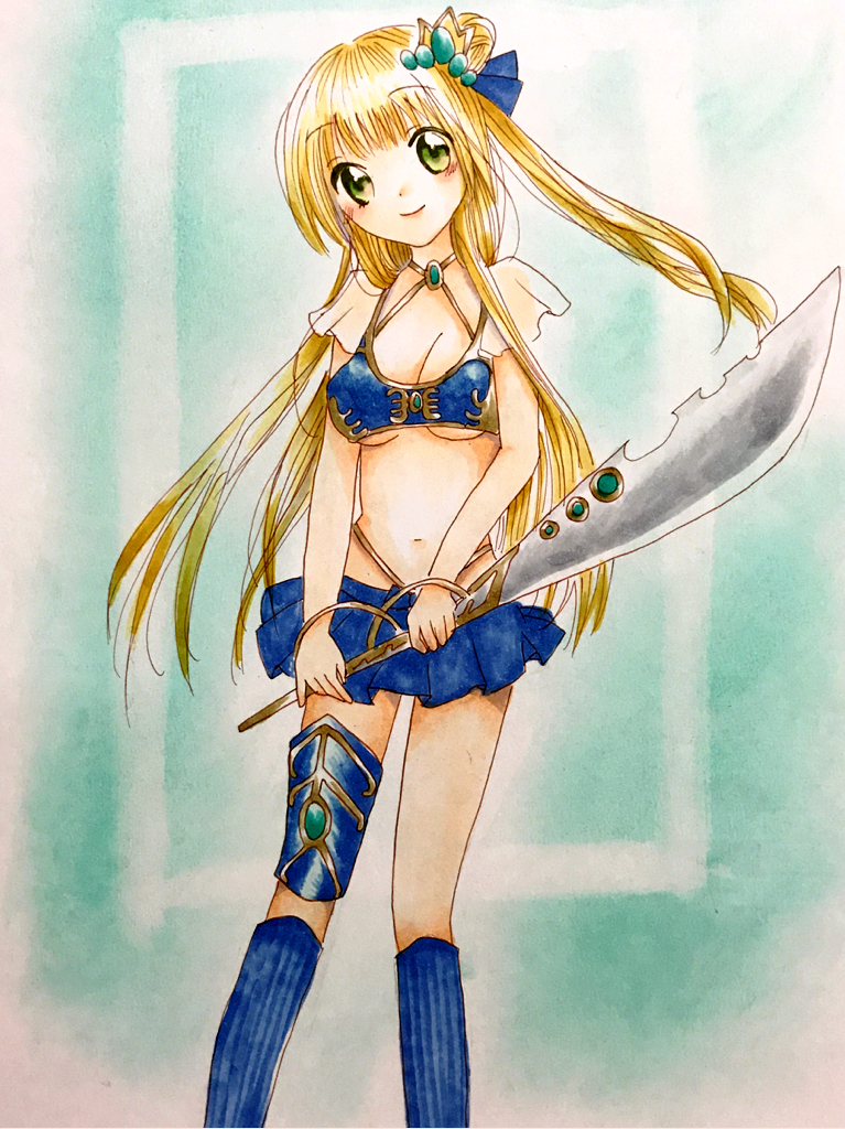 手描きイラスト☆オリジナル☆職業は女剣士！(手描きイラスト)｜売買  