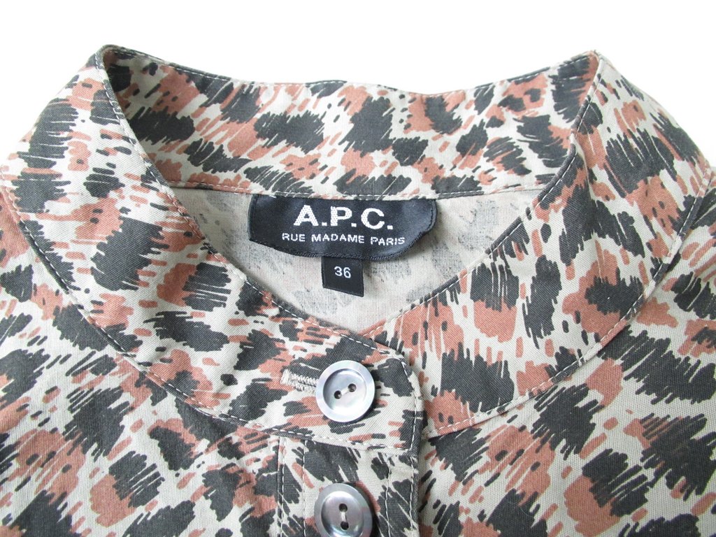 A.P.C. アーペーセー レオパードブラウス シャツ ヒョウ柄 36 ◇ネコポス可 A.P.C. アーペーセー APC プルオーバー 長袖 シャツ