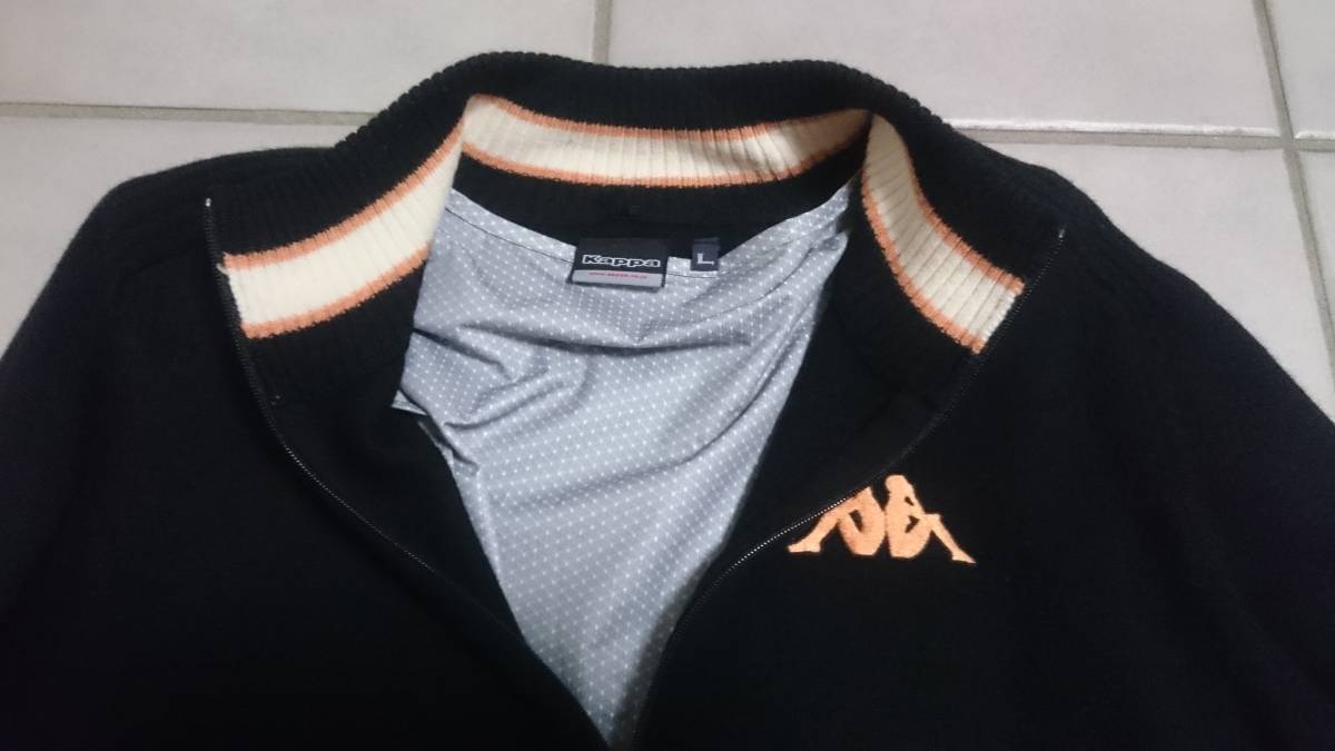 美品■Kappa Golf カッパ 脱着可能 ライナー付き ハーフジップ ニット セーター■Ｌ