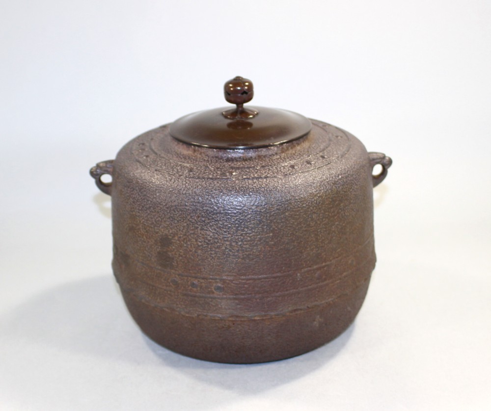 人間国宝 茶道具 萬代屋釜（桐箱・鐶付）釜師 高橋敬典造◇