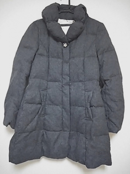 Feroux ロングコート Aライン ダウンジャケット グレー H72368038 