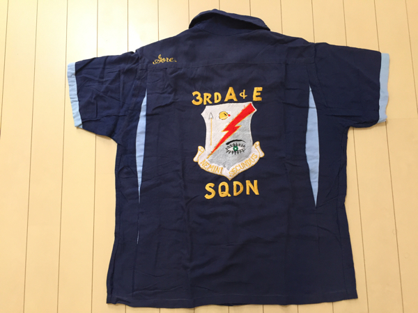50S USAF スーベニア レーヨン ボーリングシャツ 半袖 刺繍 目玉 惑星 / ビンテージ オリジナル本物 スカジャン 50年代 40S 60S ベトジャン