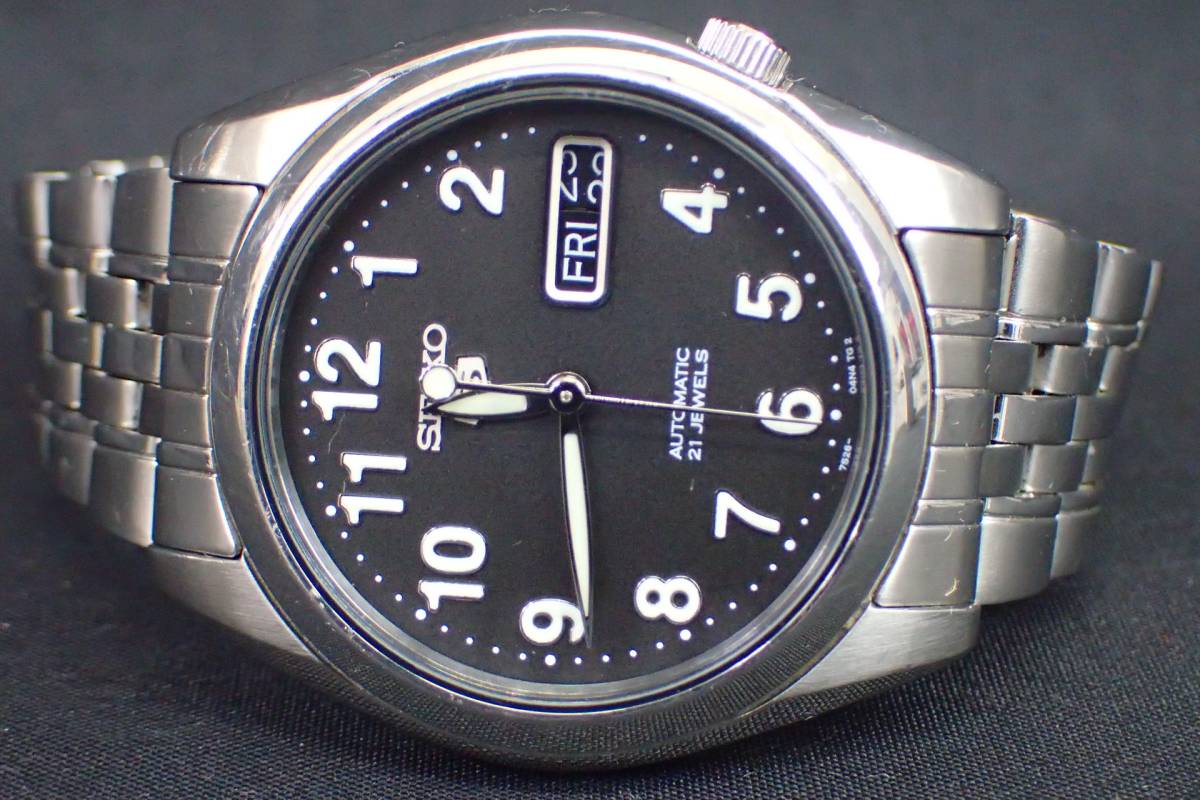 6406 ASD9M SEIKO 5 自動巻き腕時計 稼働品 3針 デイデイト 7S26-01V1 
