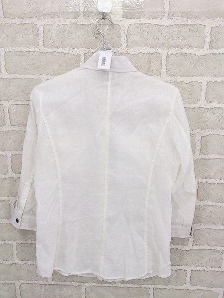 美品・サイズ46】バーバリー ロンドン リネン100%シャツ 襟裏チェック 