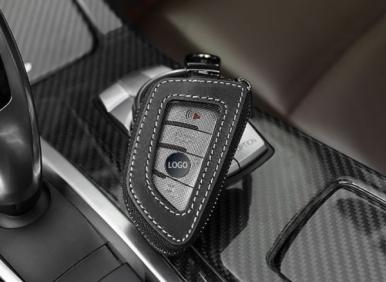 BMW 2シリーズTouring X5/X6/新型X1/新型X7シリーズ 牛革キーケース キーホルダー付き ★白線