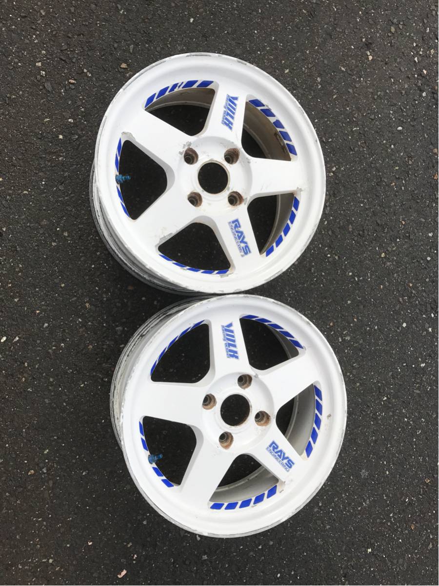 2本TE37 7j+42 16インチ 114.3 5H zⅡ☆205⁄50r16付