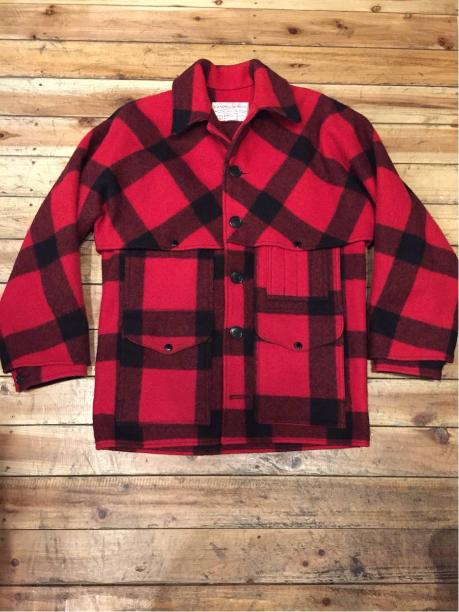 フィルソン FILSON USA製 赤×黒 ダブルマッキーノ クルーザー メルトン