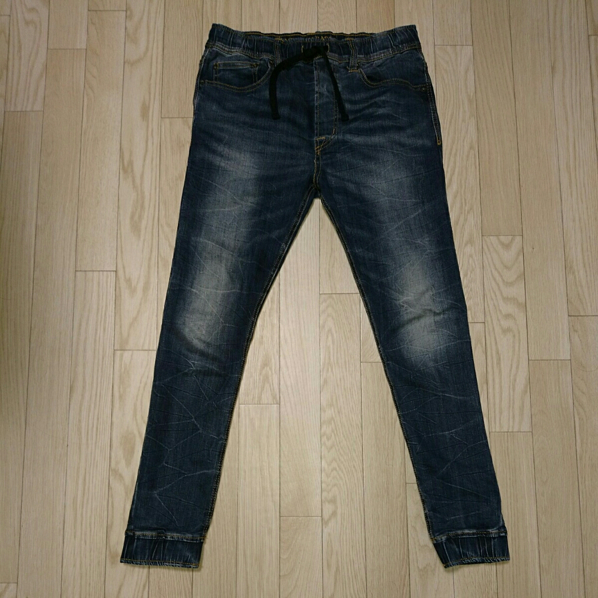 AMERICAN EAGLE OUTFITTERS アメリカンイーグル アウトフィッターズ デニム スウェットデニム ジョグ US Ｓ インディゴ 人気 定番 激カワ