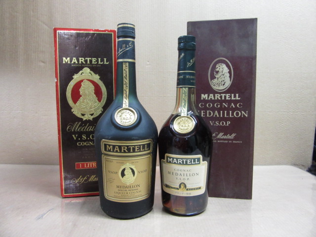 【未開封・箱あり】古酒　MARTELL メダリオン VSOPコニャック マーテル MARTELL VSOP MEDAILLON 700＆1000ml 箱付□古酒 MARTELL