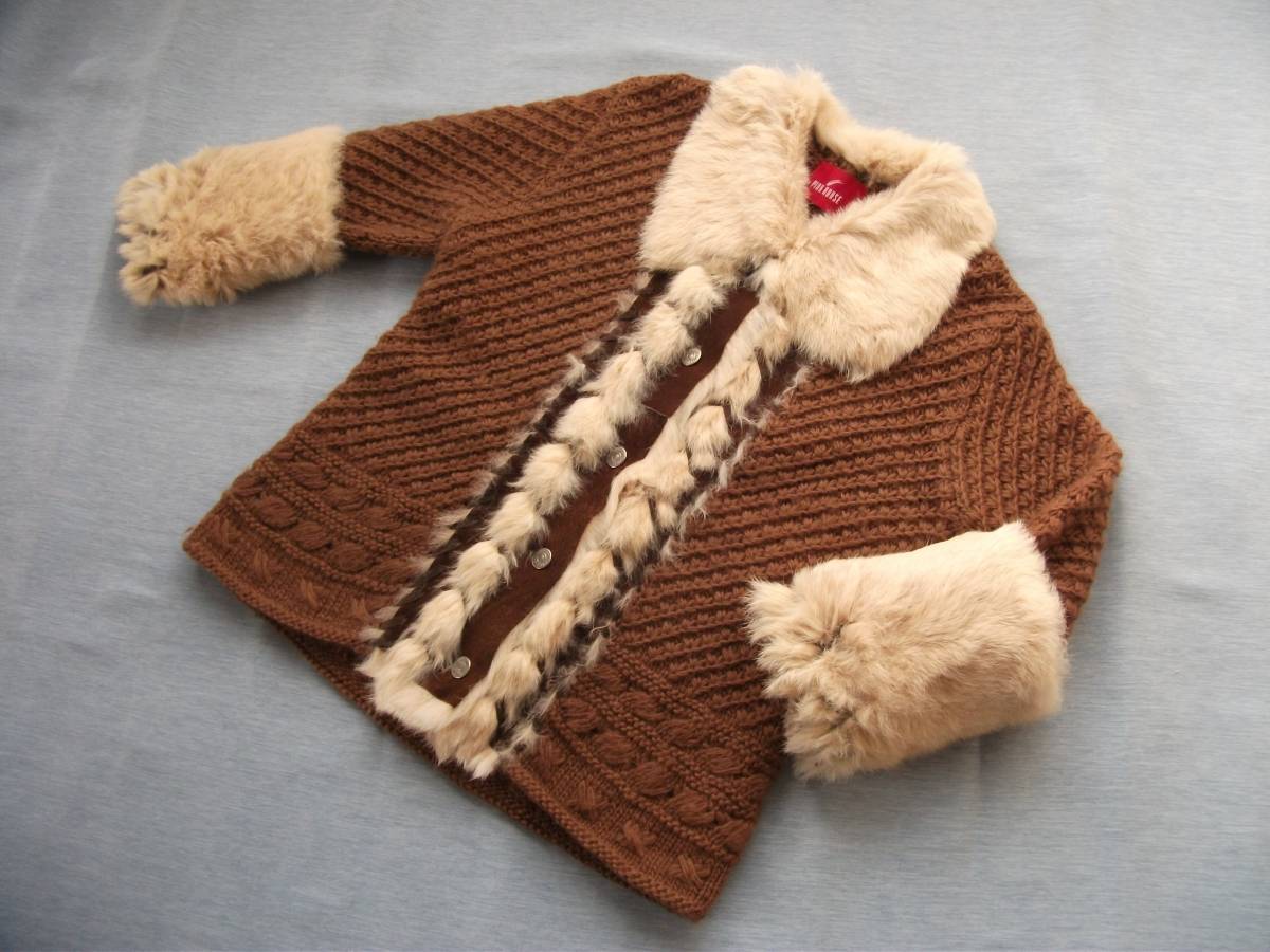 ◆ピンクハウス◆リアルファー◆ニット◆ジャケット◆カーディガン◆茶色◆