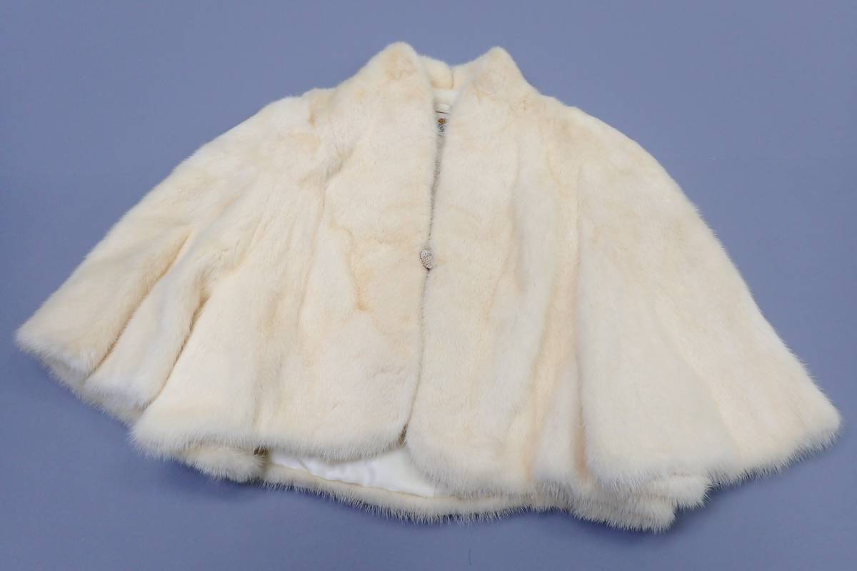 美品◇SAGA MINK×KOPENHAGEN サガ パールミンク ポンチョ ケープ 