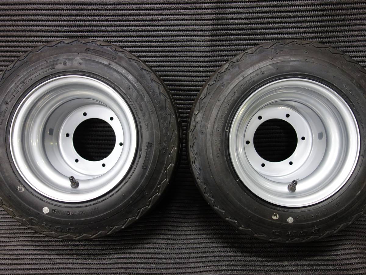 ジャイロ 6穴ハブ用 ポン組ホイール、タイヤセット 8インチ深リム ミニカー登録OK スペーサー不要　⑥