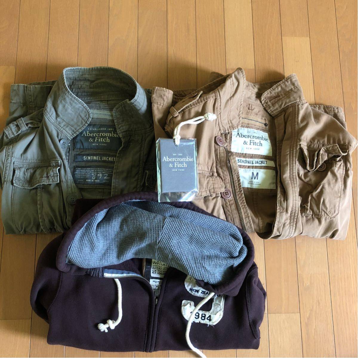 アバクロ ジャケット Abercrombie&Fitch SENTINEL JACKET 2点 他ユールタイドパーカー 1点 Mサイズ