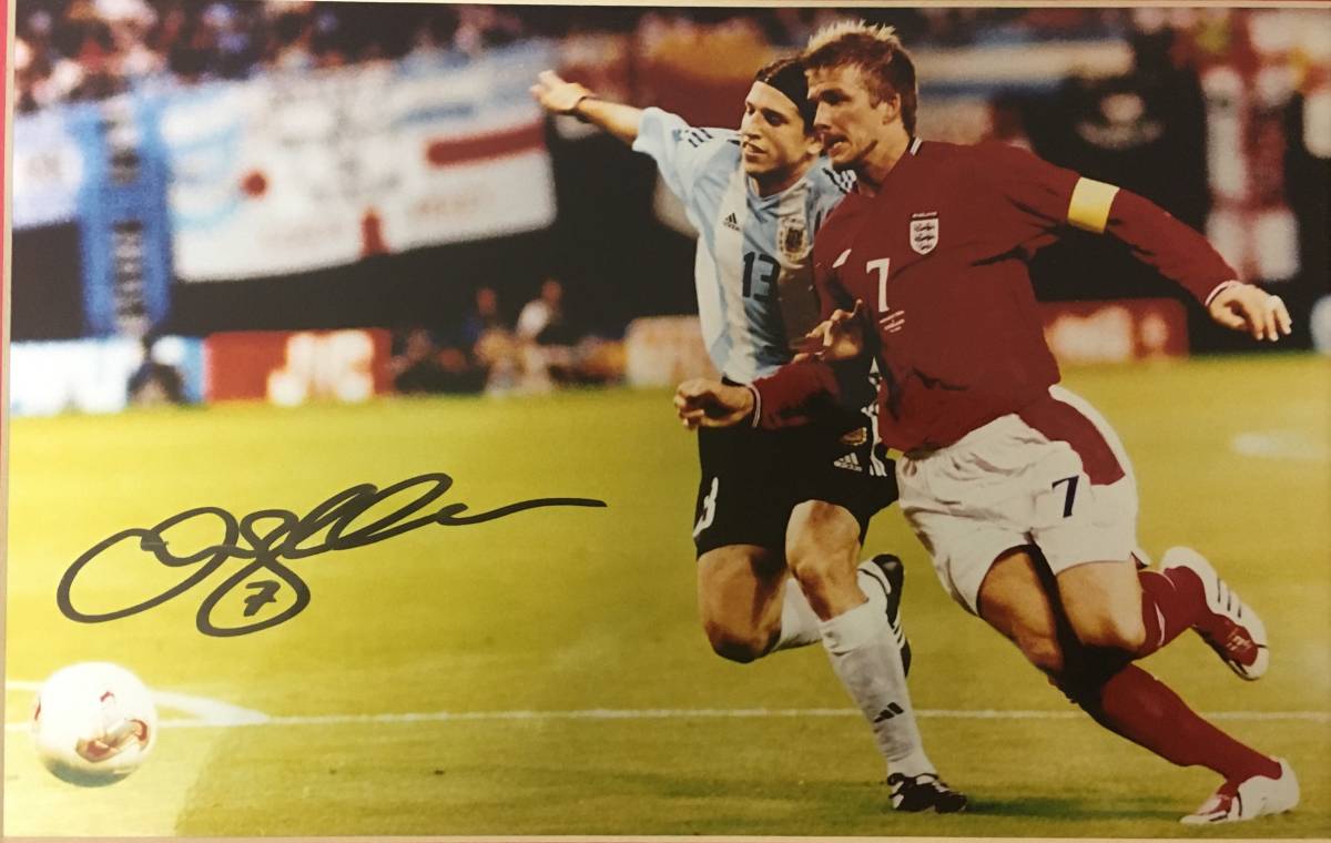 2002年ワールドカップ イングランド代表 デヴィッド・ベッカム選手直筆