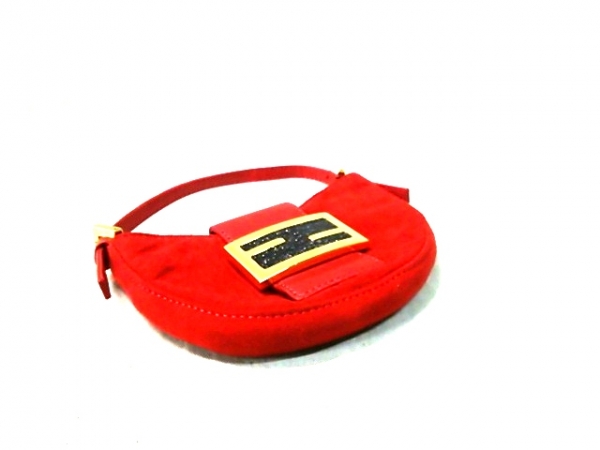 フェンディ FENDI バッグ ハンドバッグ スエード×レザー レッド 