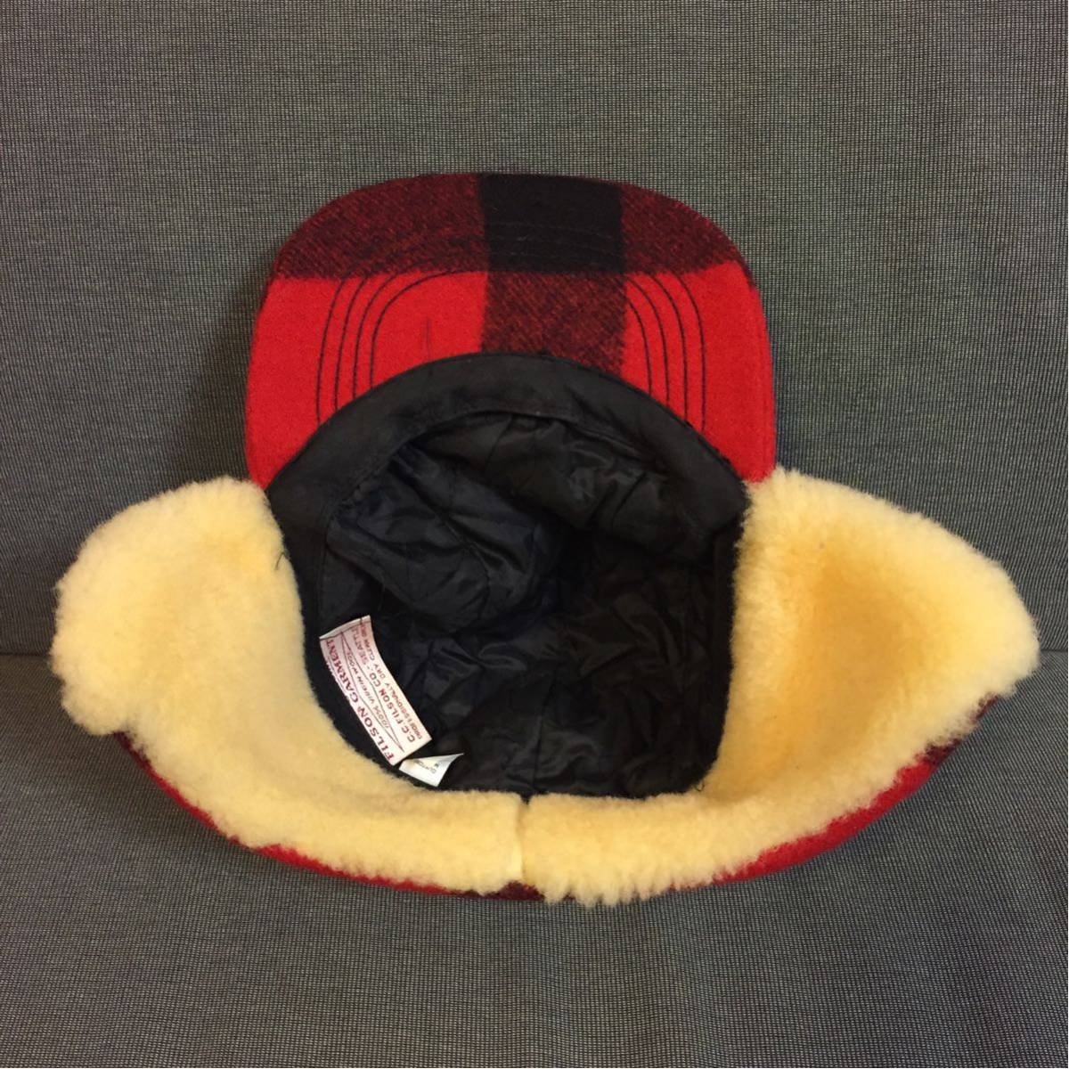 美品 FILSON DOUBLE MACKINAW ウール ボア キャップ フィルソン キャップ ボア ボンバー マッキーノ ウール