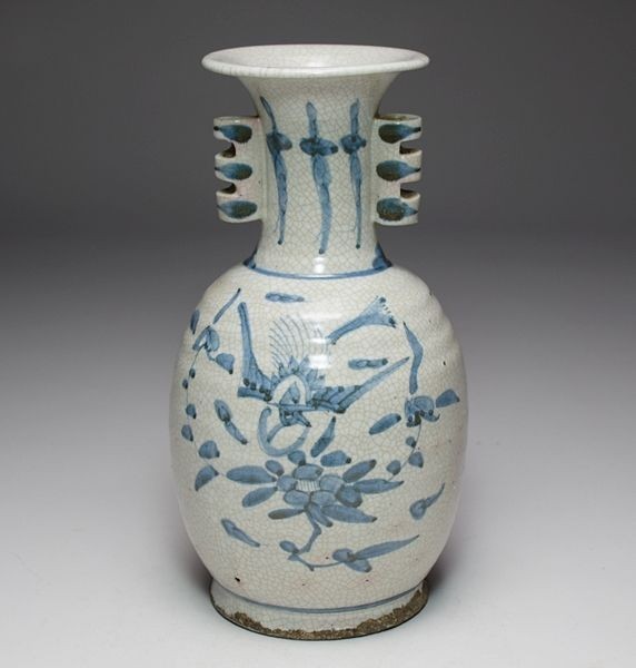 李朝 染付 | 古伊万里 染付芙蓉手花鳥文平向付 江戸