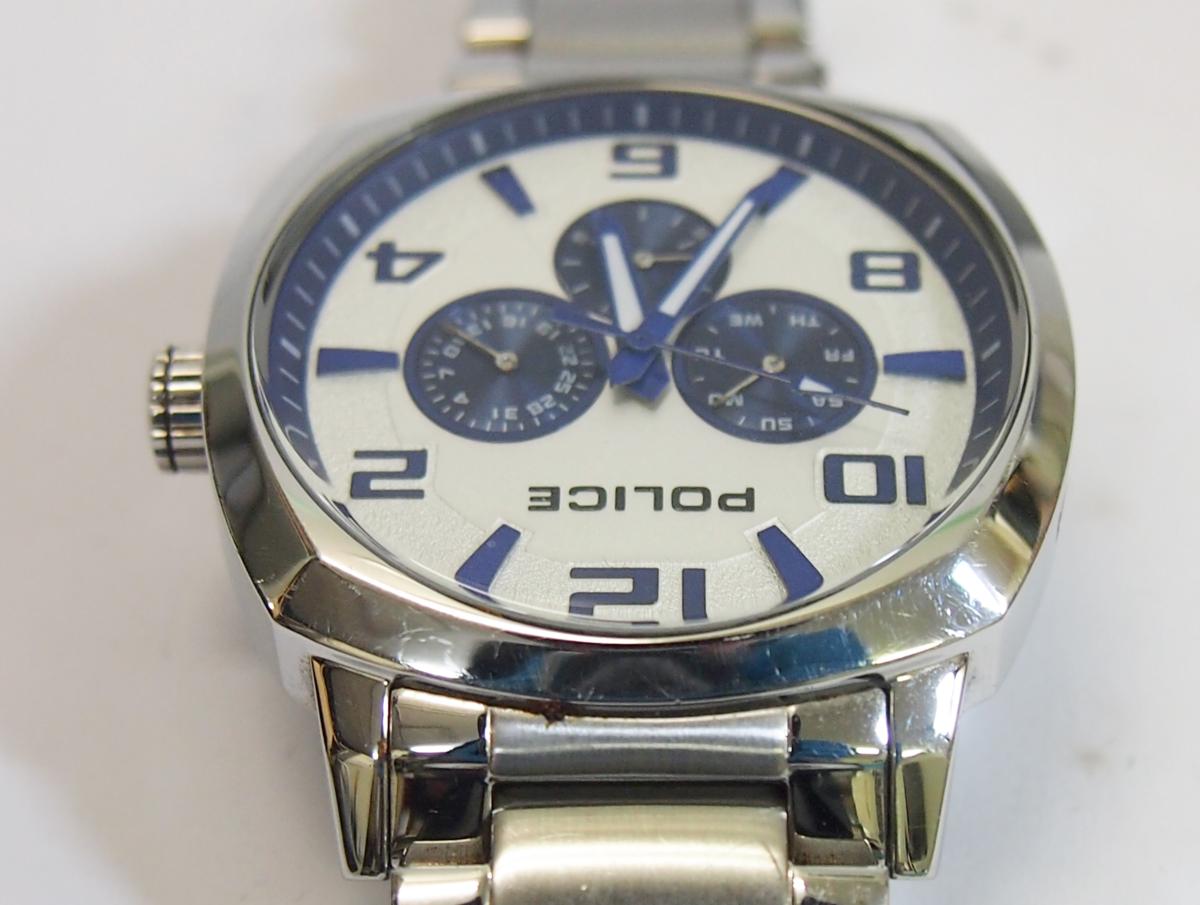 S884】POLICE/ポリス 14582J 可動品 メンズクオーツ 腕時計 箱・替え 