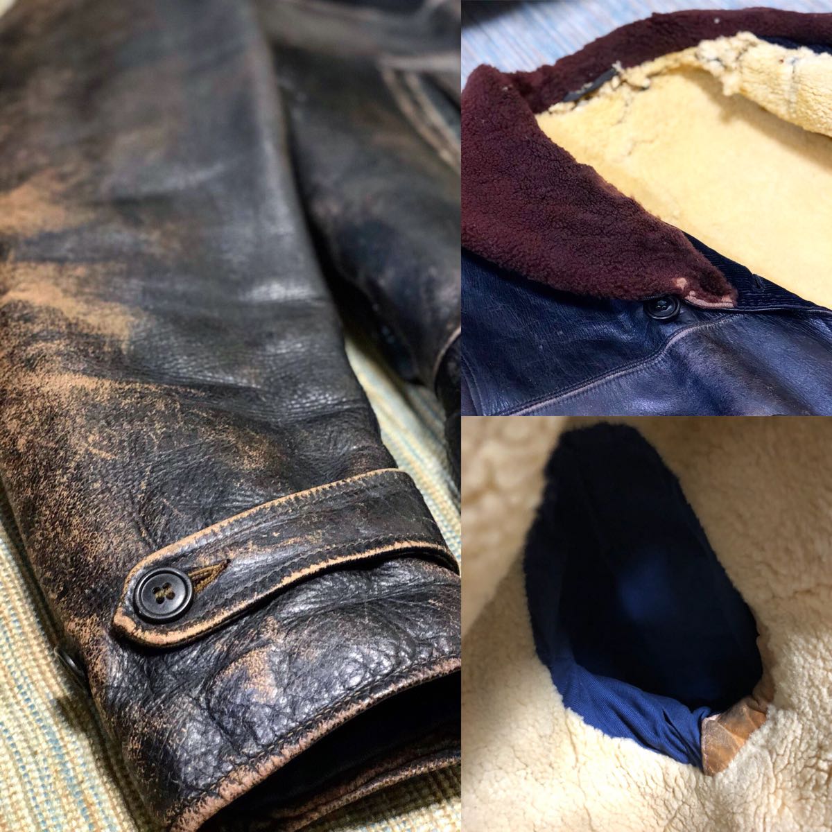 30's ヘラクレス HERCULES ホースハイド カーコート ムートン襟 ショールカラー 38～40 / ヴィンテージ 茶芯 sears rrl freewheelers buco