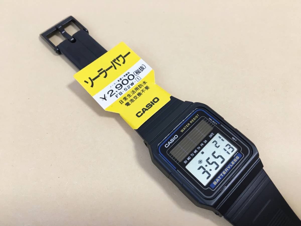 CASIO FB-52W ソーラー電子時計 稀少 ほぼ新品 激レア デッドストック オールドカシオ 新品未使用 CASIO FB-52W