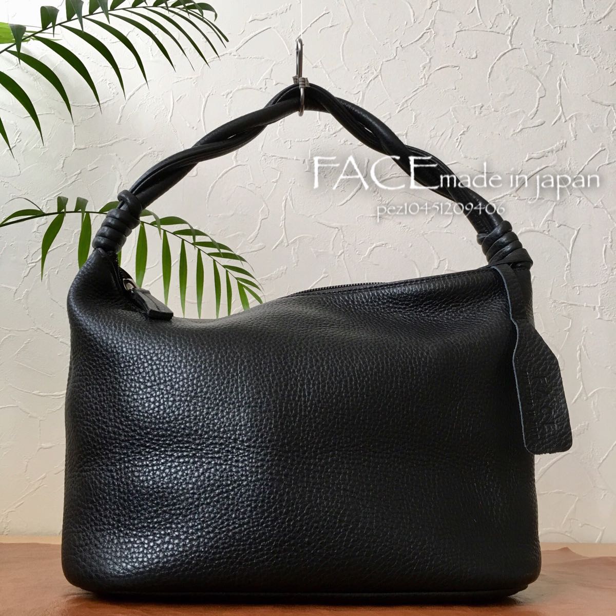 ◇ほぼ新品同様◆ 高島屋購入 日本製 FACE 16，800円 総本革 レザーハンドバッグ＊レディース 牛革 黒 ブラック トート フォーマル 和装 鞄