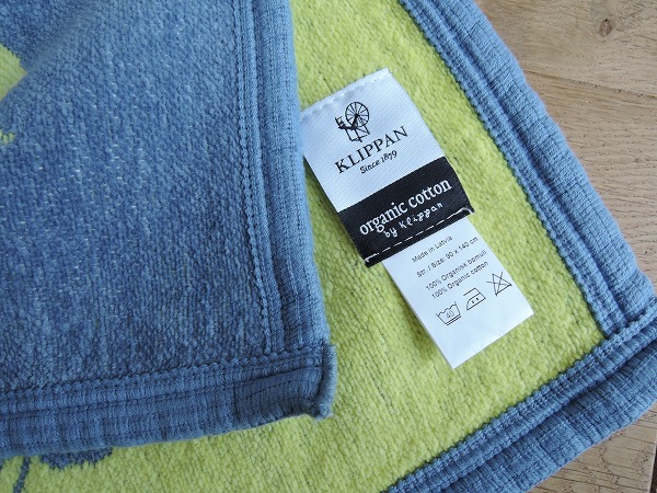 ■mina perhonen×KLIPPAN ミナペルホネン×クリッパン *chouchoコットンブランケット ブルー*1117【21L71】